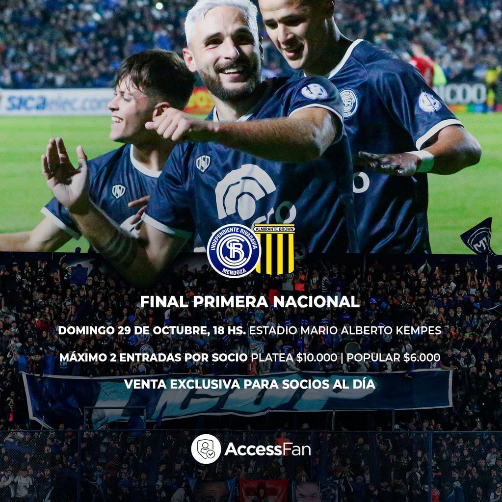 Independiente Rivadavia ya vende entradas para la gran final