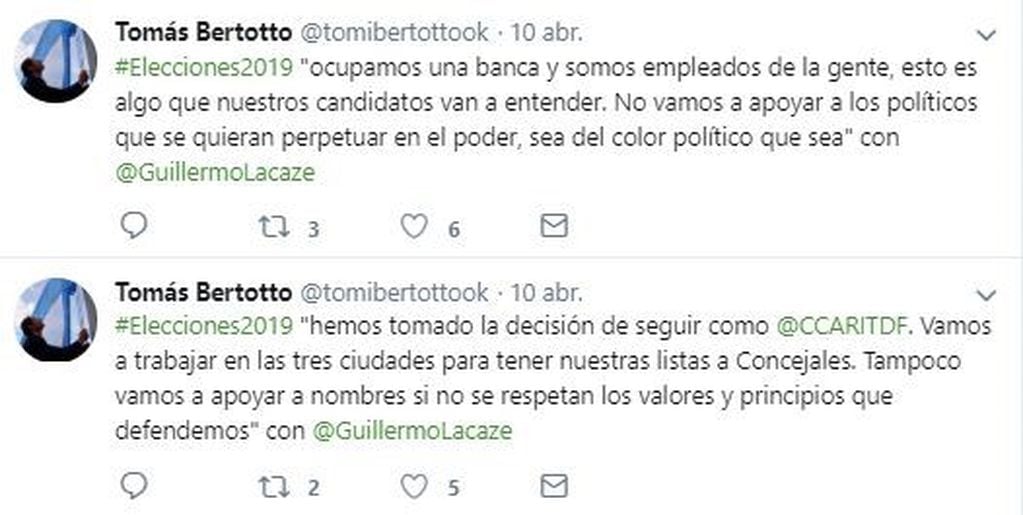 Tomas Bertotto en Twitter