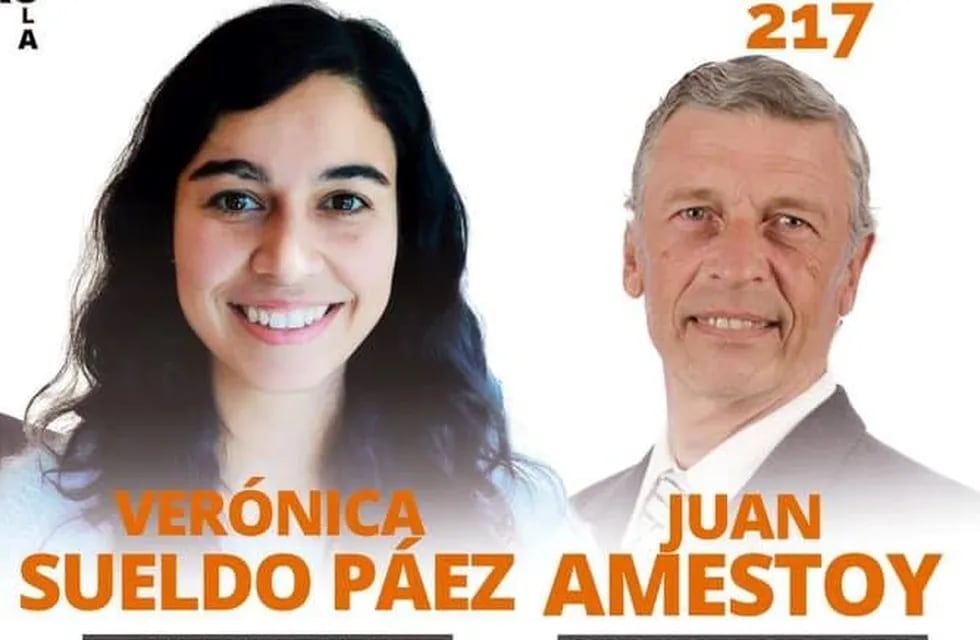 Verónica Sueldo Páez y Juan Amestoy precandidatos por Encuentro Vecinal Córdoba en Alta Gracia (Facebook Encuentro Vecinal Córdoba - Alta Gracia).