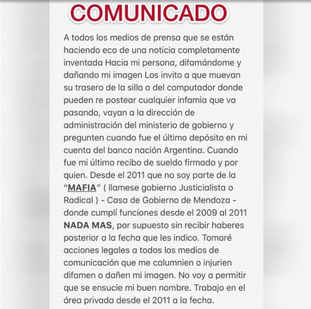 Comunicado oficial de Córdoba.