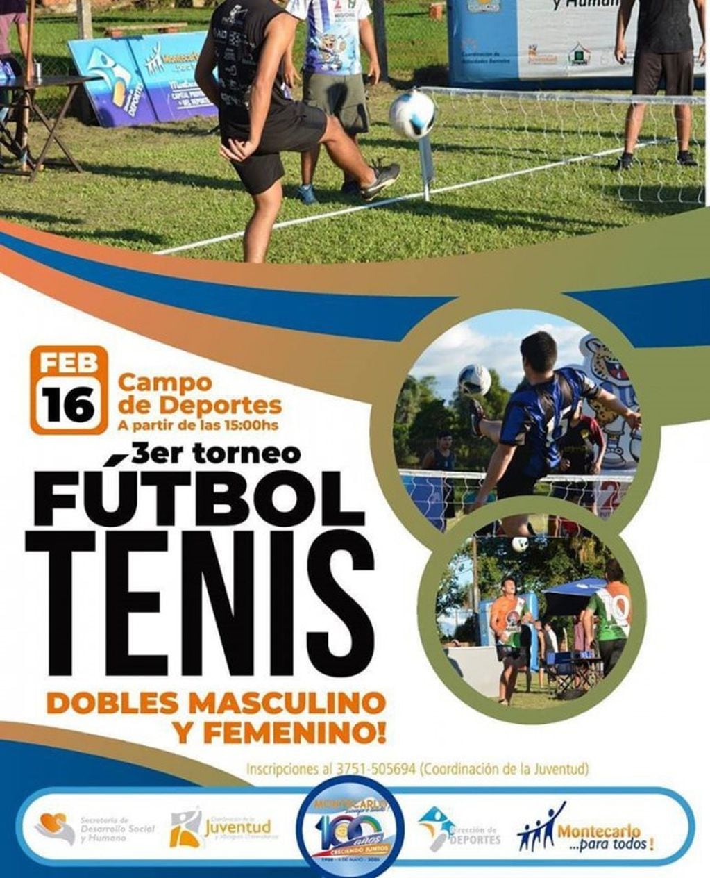 Tercer Torneo de Fútbol-Tenis en Montecarlo.