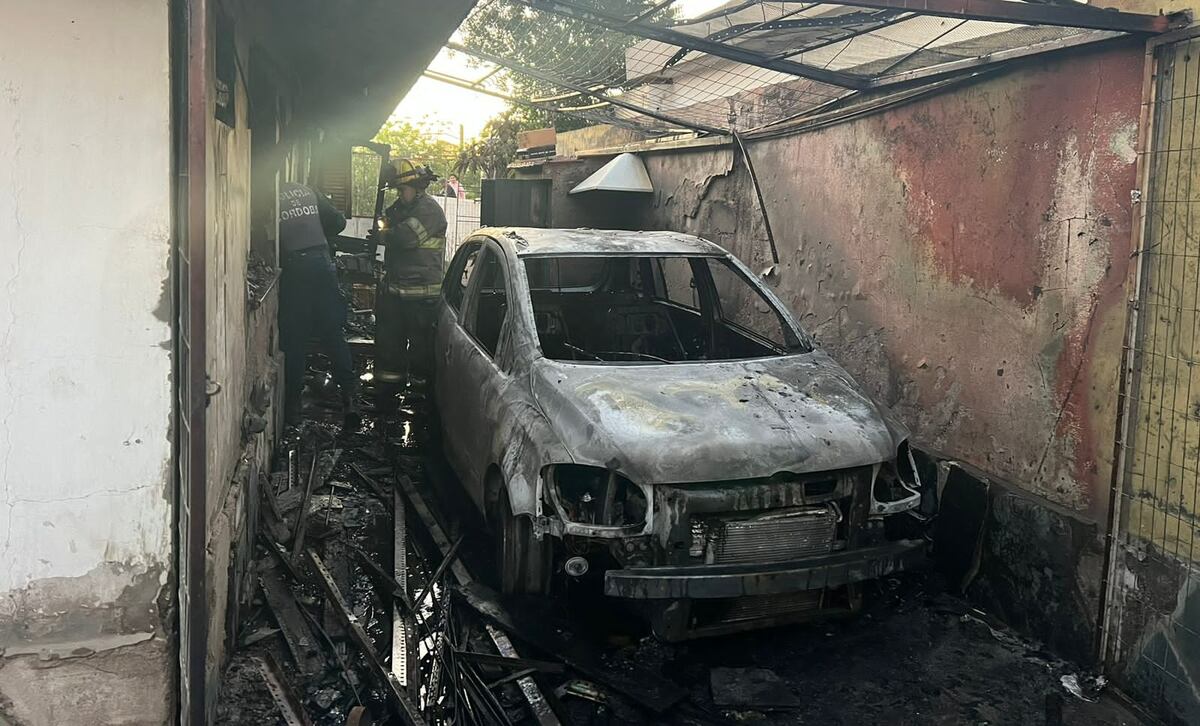 Vivienda quemada en La Falda