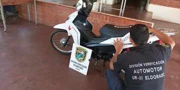 Eldorado: retienen motocicleta con papeles adulterados