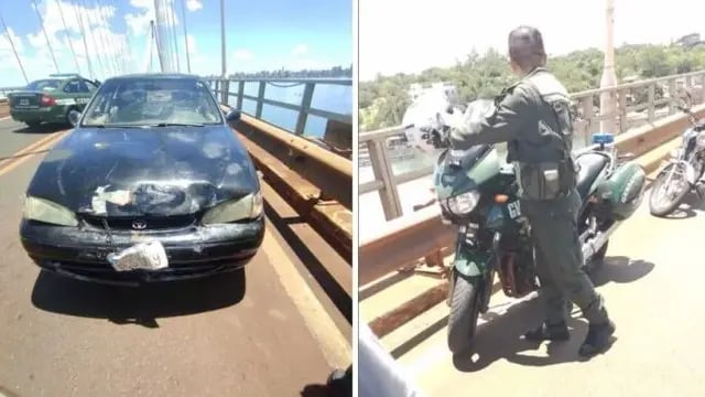 Posadas: gendarme resultó herido tras ser impactado por un vehículo en el puente internacional
