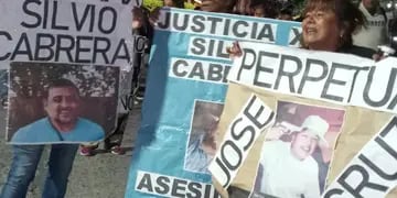 Marcha en Lules pidiendo justicia por el crimen de Silvio Cabrera.