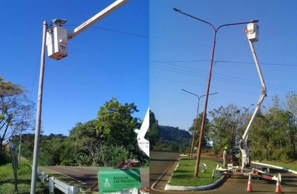 Vialidad Provincial reacondicionó luminarias LED en los accesos a municipios de Zona Centro