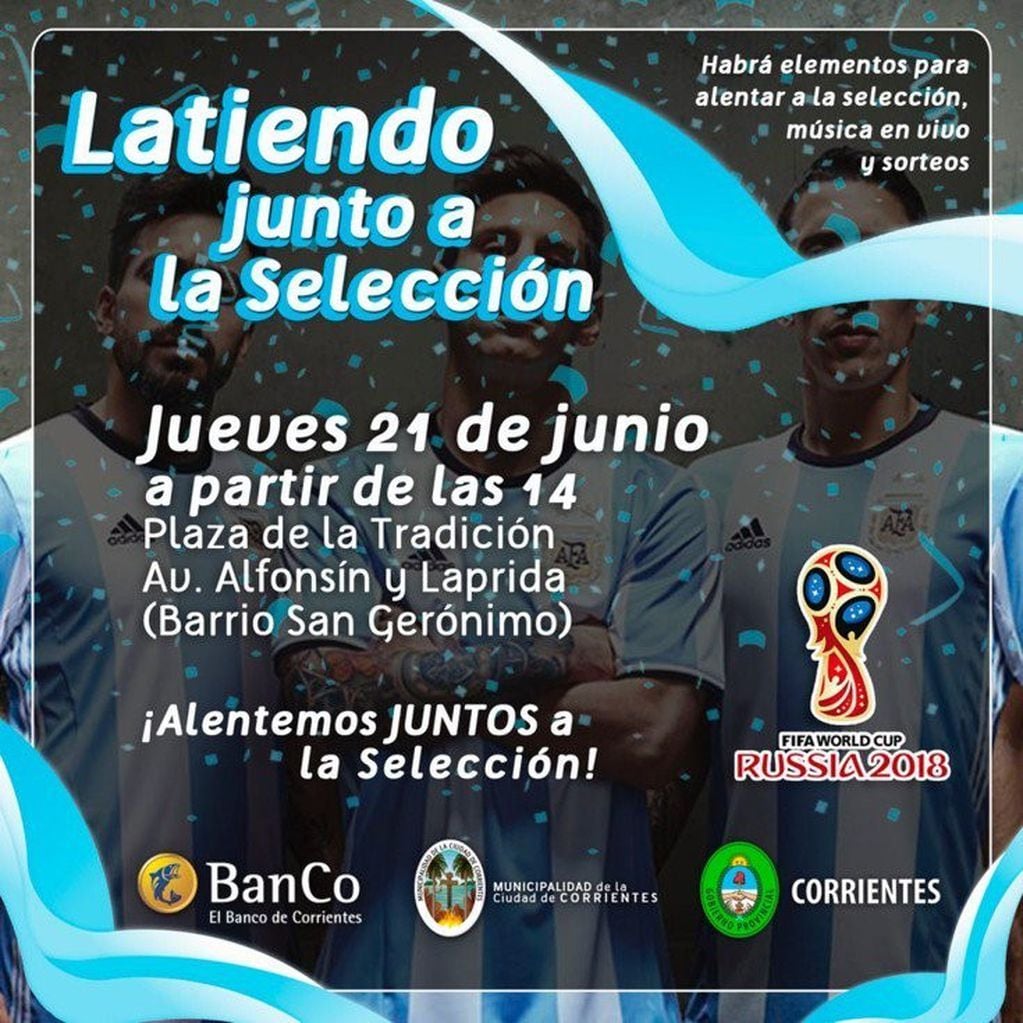 "Latiendo junto a la Selección" en el barrio San Gerónimo. (Municipalidad de Corrientes)