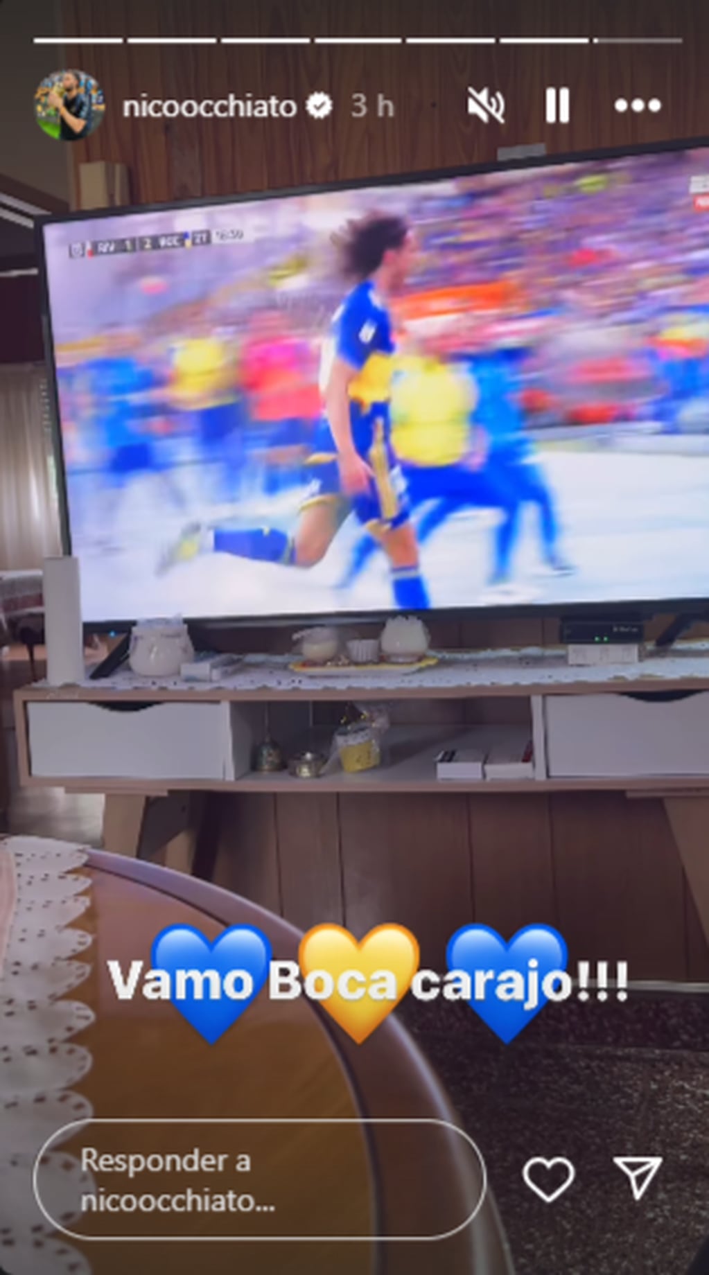 Nico Occhiato festejó el triunfo de Boca
