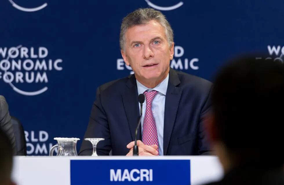 El presidente de Argentina, Mauricio Macri, interviene el 25/01/2018 en Davos, Suiza, en el Foro económico mundial. Foto: Sandra Blaser/World Economic Forum/dpa