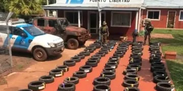 Incautan millonario cargamento de neumáticos en Puerto Libertad