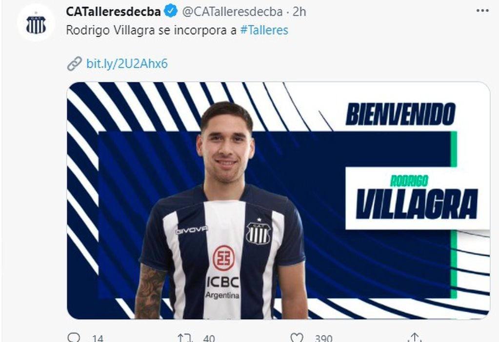 El volante Rodrigo Villagra fue presentado de manera oficial. Tercer refuerzo de Talleres.