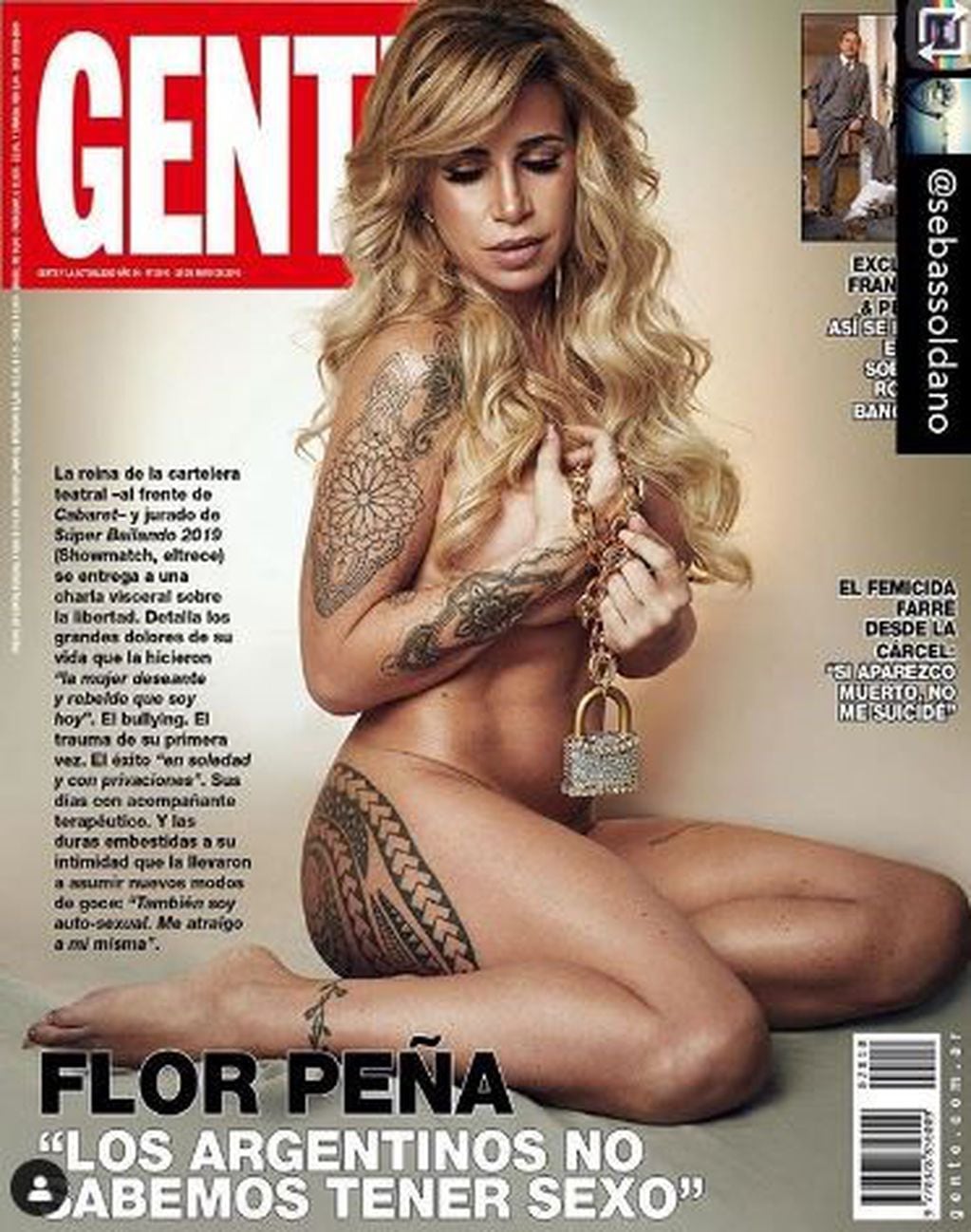 Flor Peña posó para la tapa de la revista Gente (Instagram/flor_de_p)