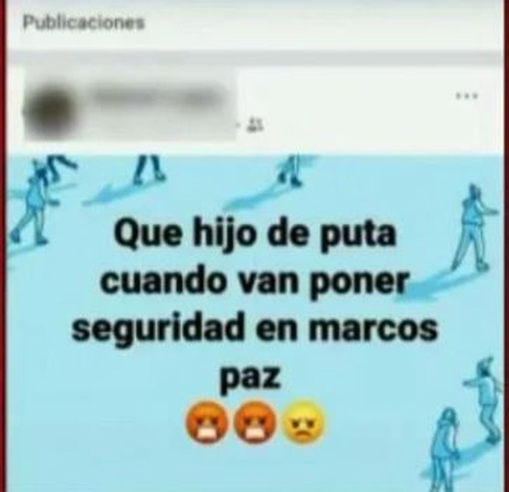 El mensaje de Facebook del violador de Marcos Paz