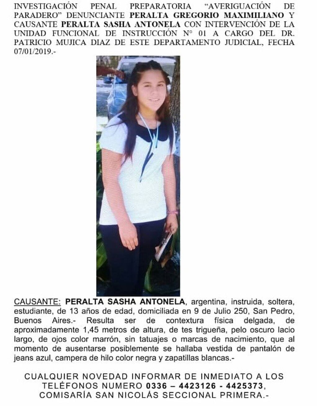 La adolescente falta de su casa desde el lunes. No hay indicios todavía. (Prensa Libre SN)