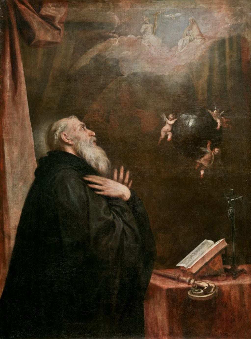 "Visión de san Benito del globo y los tres ángeles" óleo sobre lienzo de Alonso Cano 1658 - 1660 (Museo del Prado)