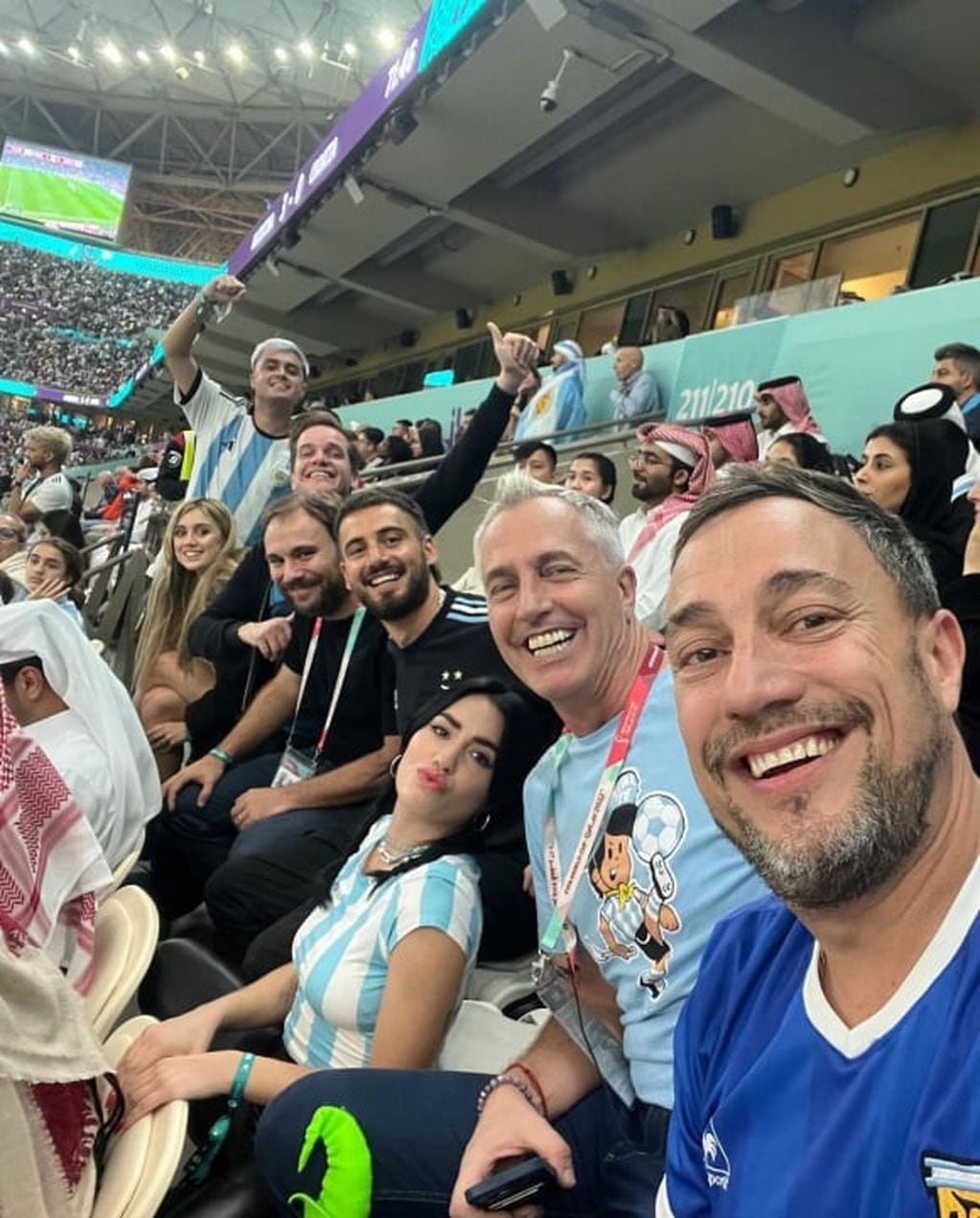 Occhiato y Lali compartieron los partidos en Qatar