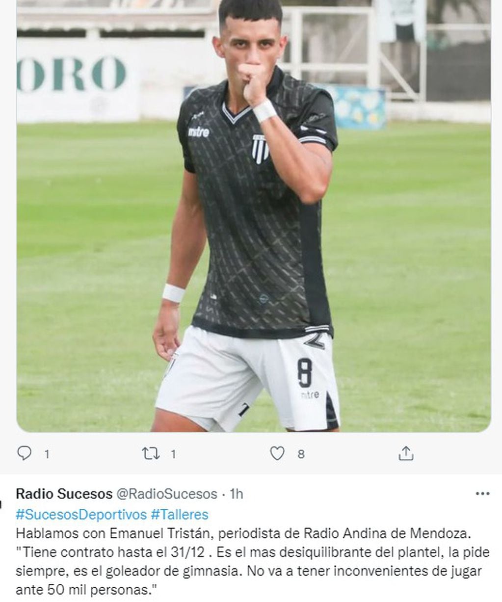 En Mendoza dan por confirmado el pase de Ulises Ortegoza a Talleres.