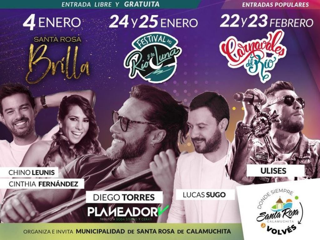 Diego Torres será el artista principal del Festival del Río y la Luna en enero.