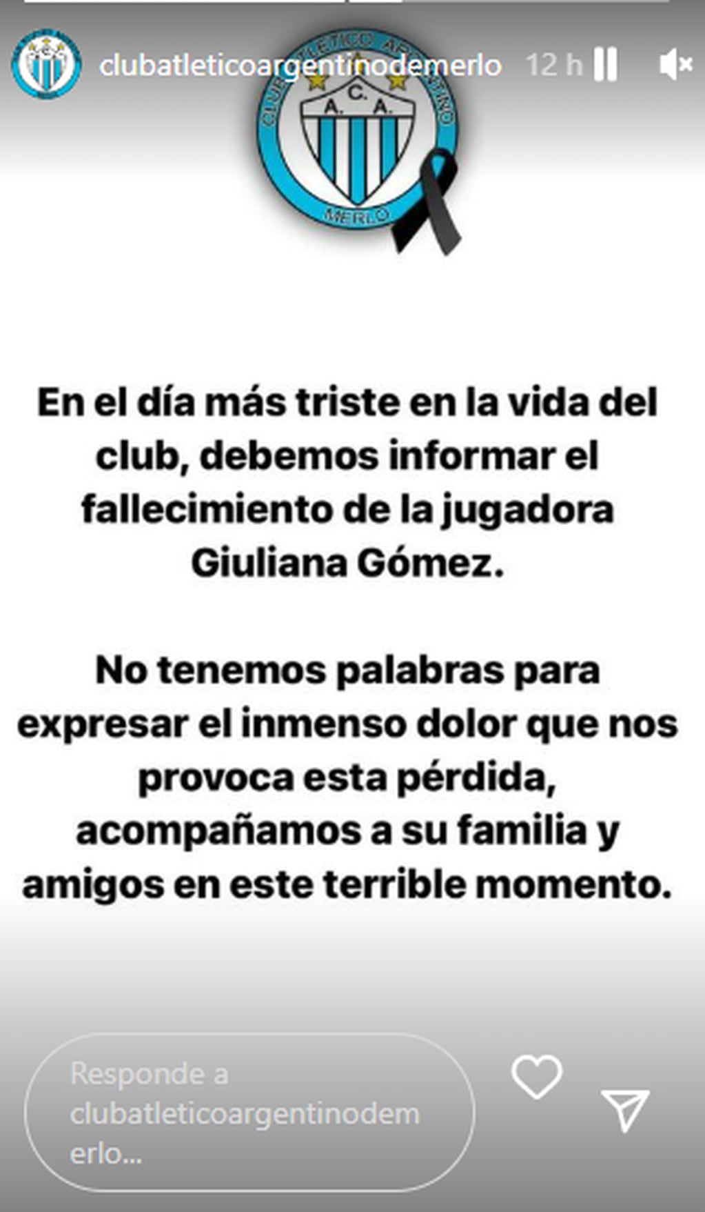 Dolor por la muerte de Juliana Gómez.
