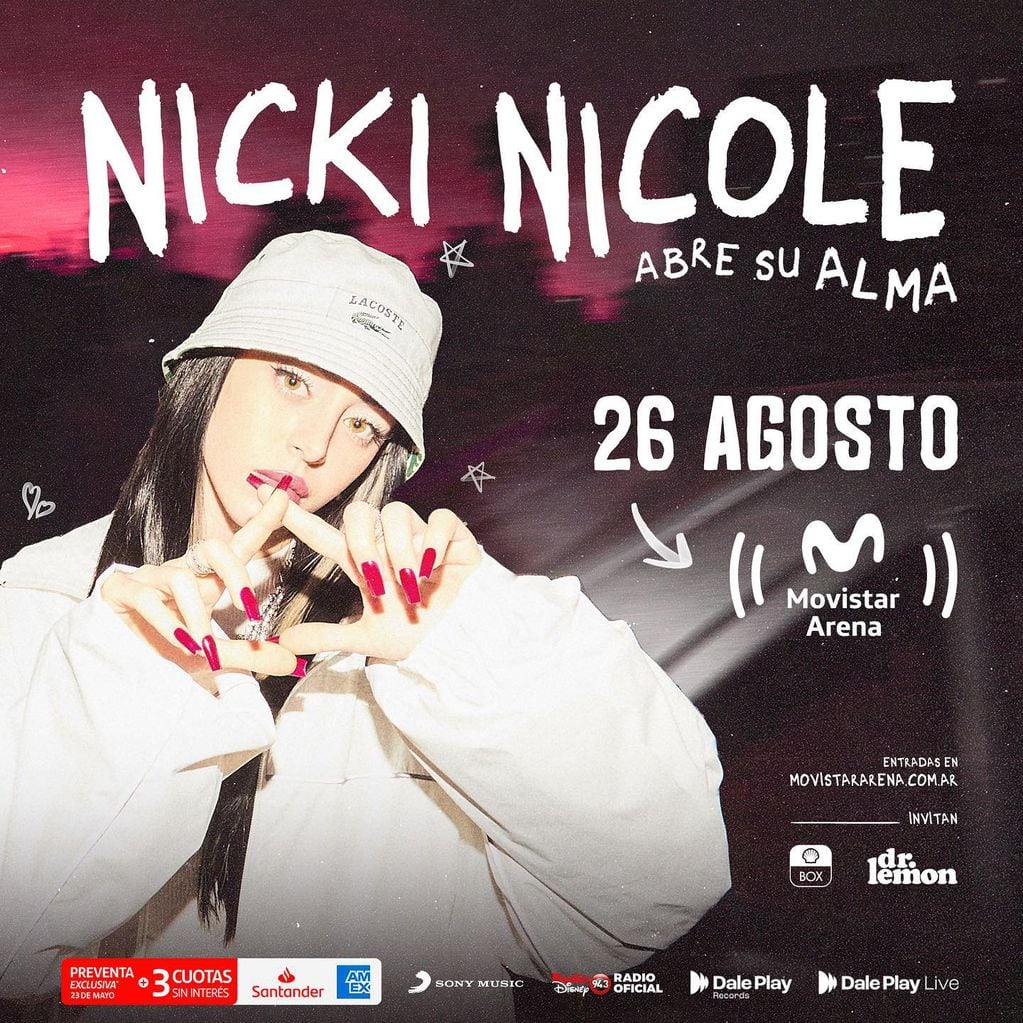 Nicki Nicole anunció un show en el Movistar Arena