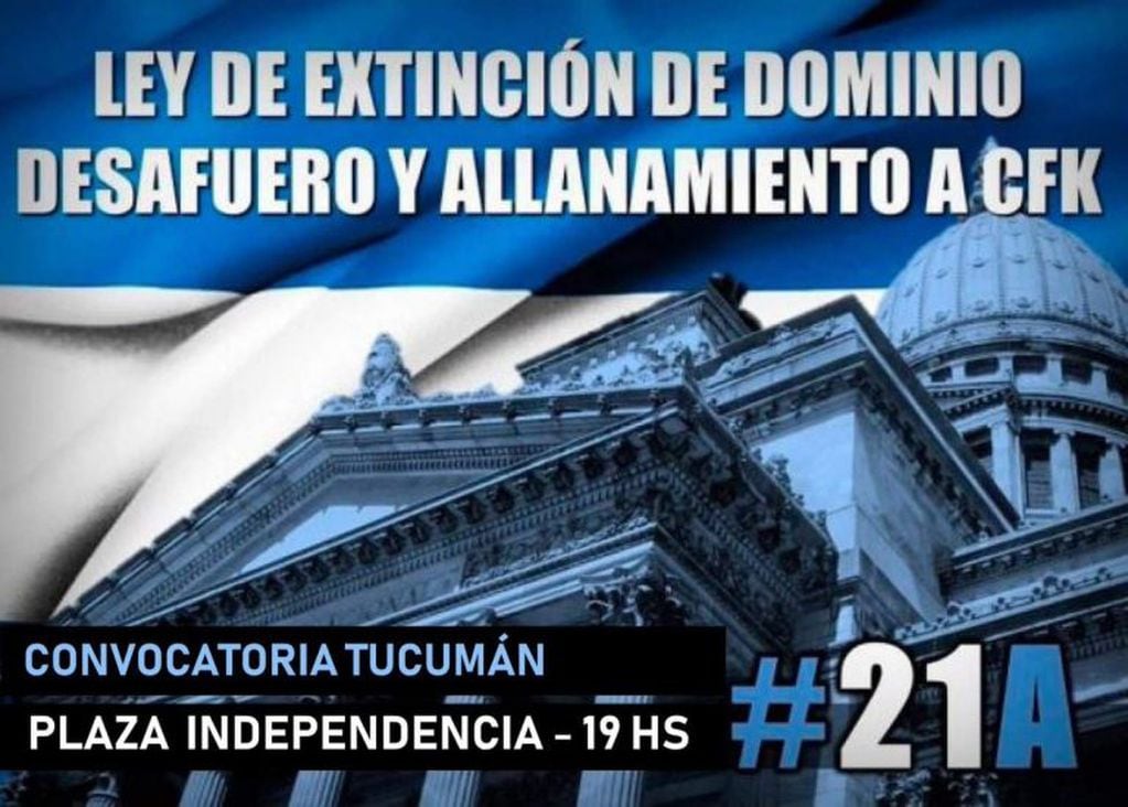 #21A, marchan en Tucumán para pedir el desafuero de Cristina Kirchner