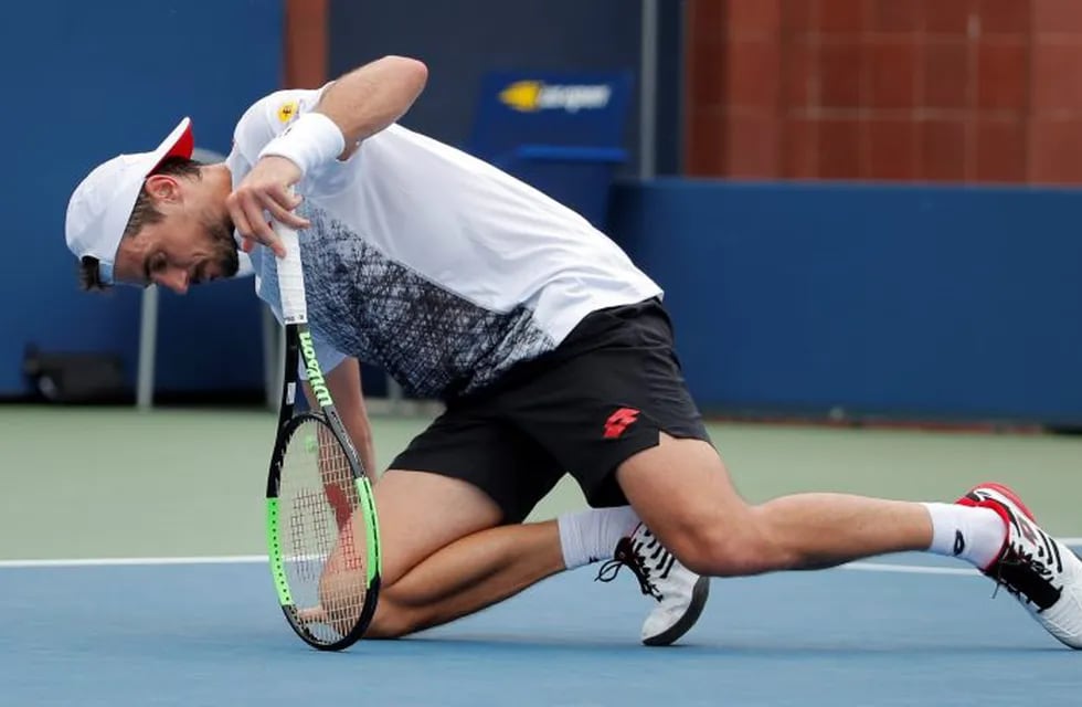 Guido Pella perdió ante Basilashvili y se despidió del US Open. Foto: AP.
