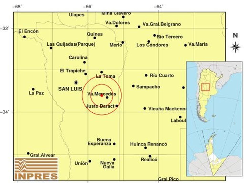 Sismo con epicentro en la provincia de San Luis