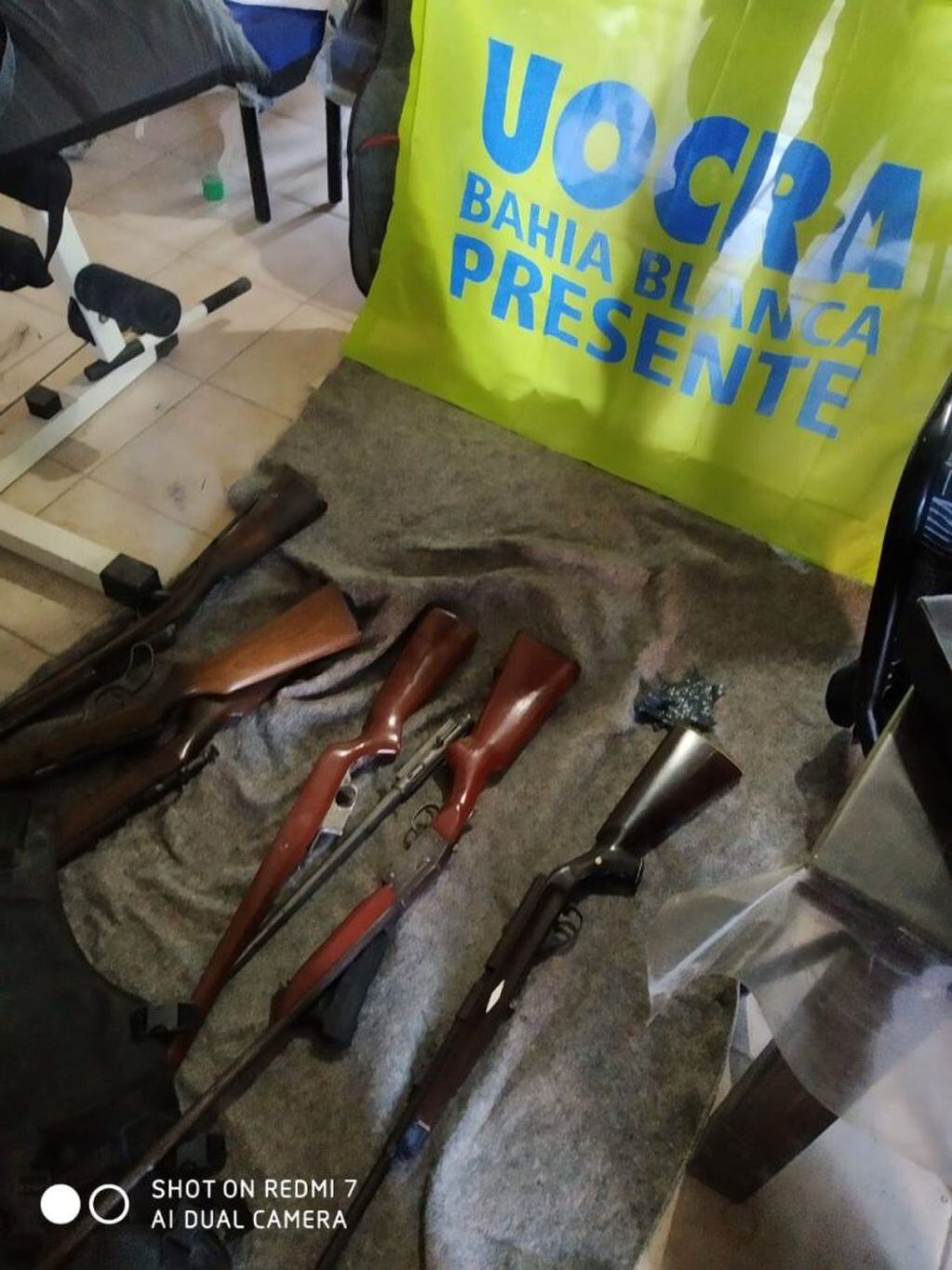 Armas encontradas en la vivienda de los acusados