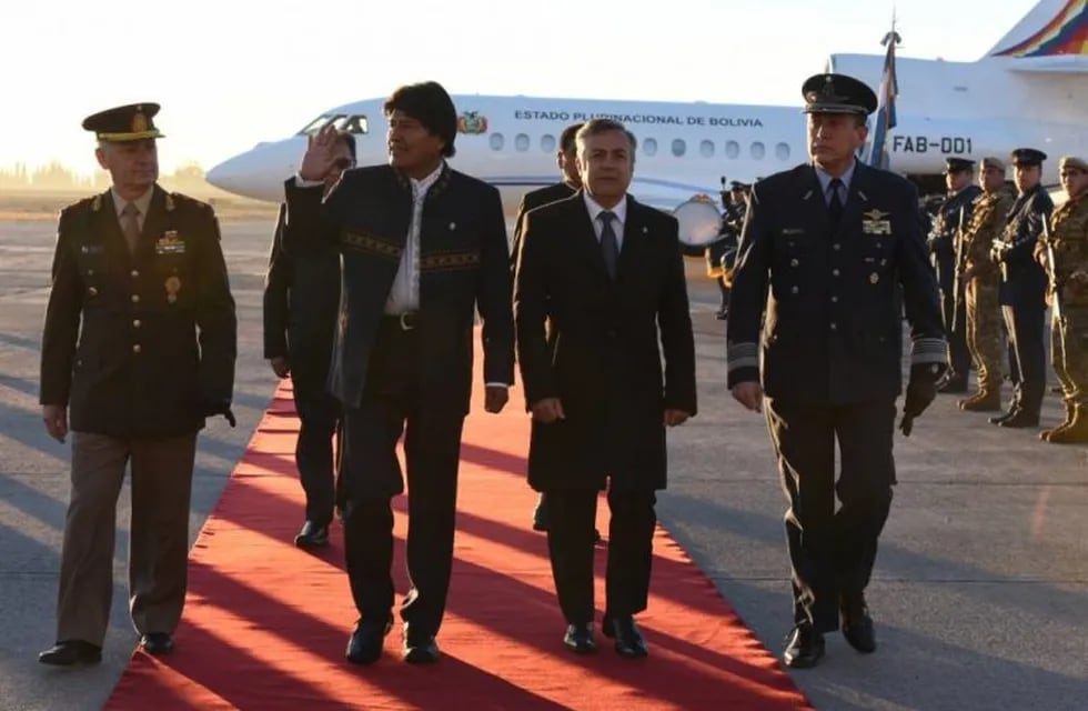 Evo Morales llegó a Mendoza.