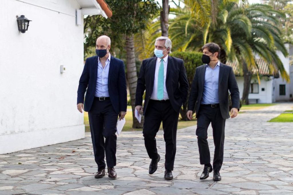 Alberto Fernandez, Axel Kicillof y Horacio Rodriguez Larreta (Foto: ESTEBAN COLLAZO / Presidencia de la Nación)