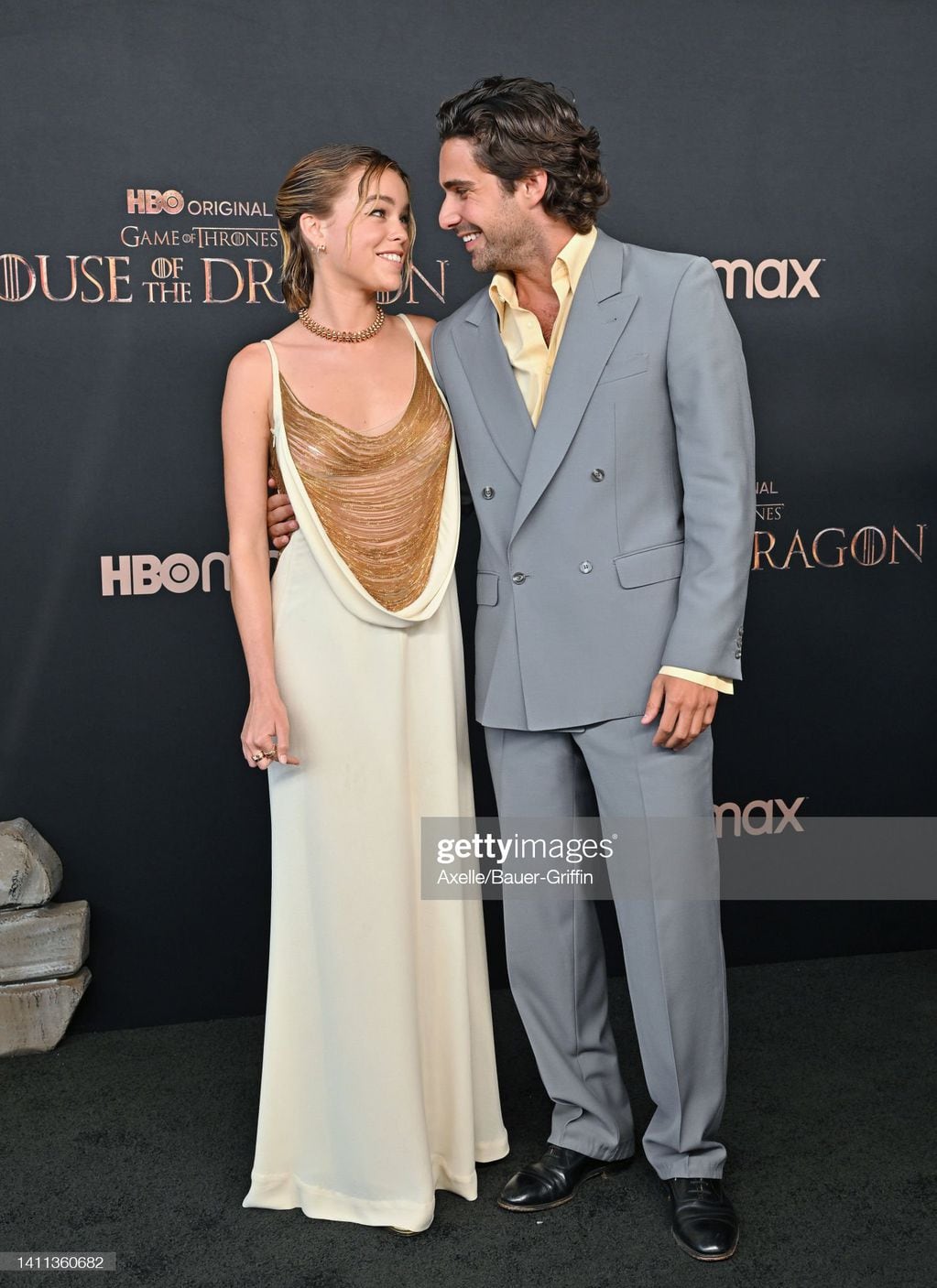 LOS ANGELES, CALIFORNIA - JULY 27: Milly Alcock and Fabian Frankel attend HBO Original Drama Series "House Of The Dragon" World Premiere at Academy Museum of Motion Pictures on July 27, 2022 in Los Angeles, California. (Photo by Axelle/Bauer-Griffin/Getty Images)