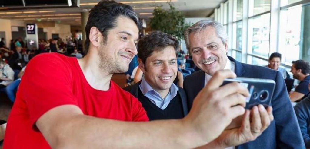 Alberto Fernández y Axel Kicillof, antes de emprender su viaje a Israel. (Web)