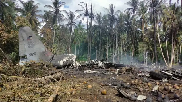 Se estrelló un avión militar en Filipinas