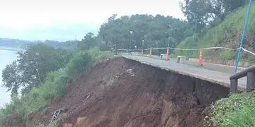 Se desmoronó parte de la costanera de Puerto Piray