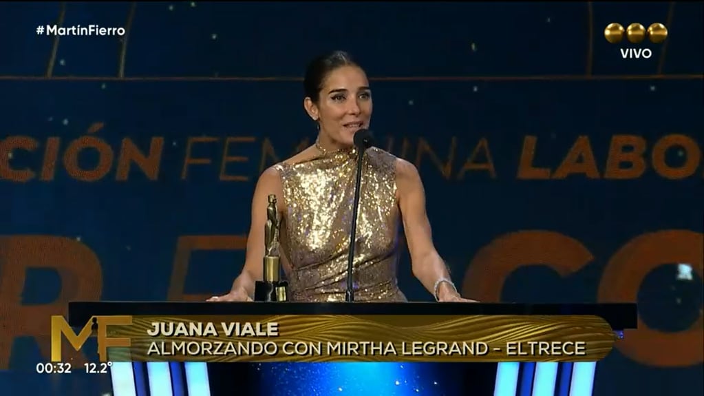 Presentada por Susana Giménez, Juanita Viale se coronó como la Mejor Conductora de Televisión de los Premios Martín Fierro 2022.