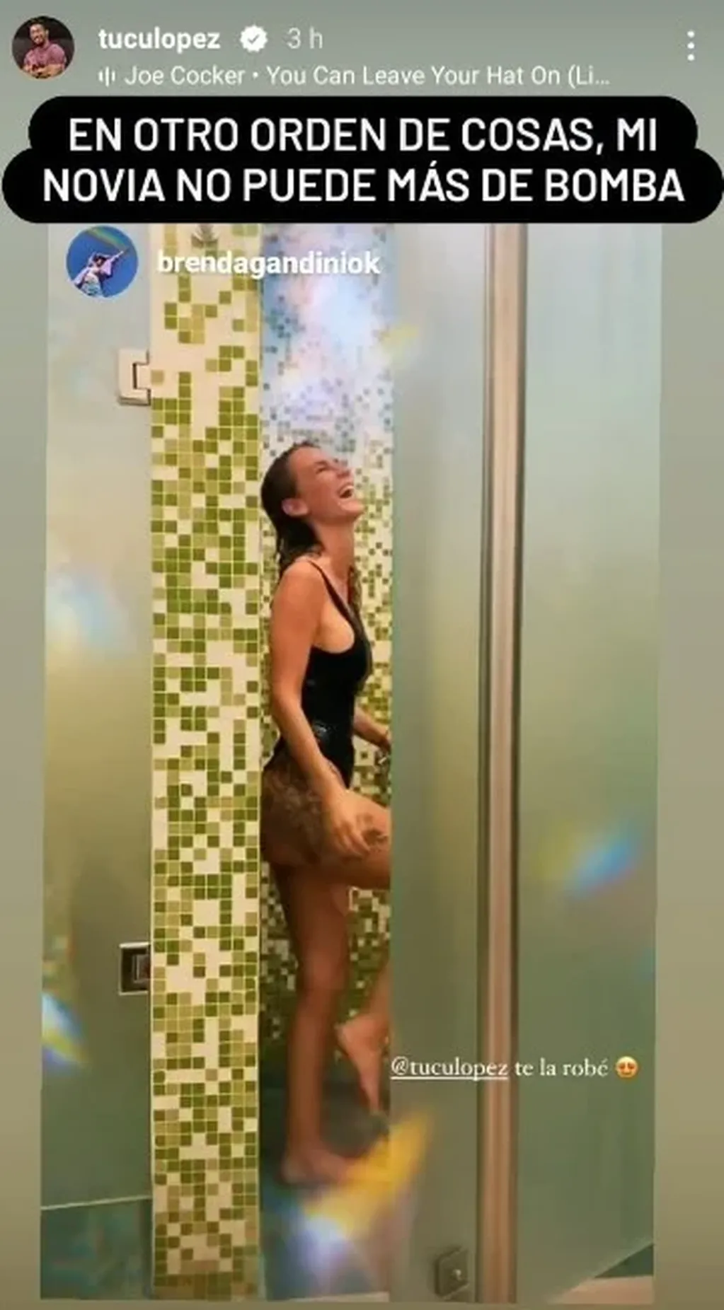 Tucu López reaccionó al video en la ducha de Sabrina Rojas.