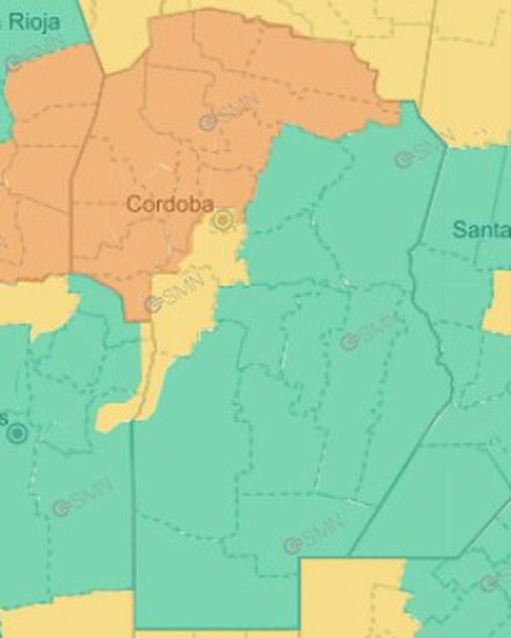 Alerta naranja y amarilla en Córdoba.