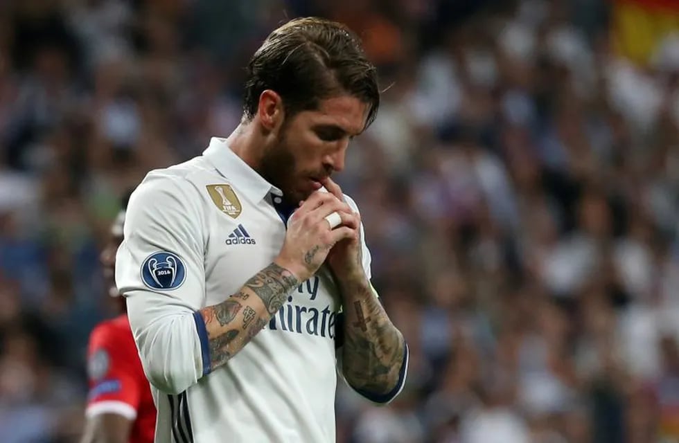 Football Soccer - Real Madrid v Bayern Munich - UEFA Champions League Quarter Final Second Leg - Estadio Santiago Bernabeu, Madrid, Spain - 18/4/17 Real Madrid's Sergio Ramos reacts after a missed chance Reuters / Sergio Perez Livepic