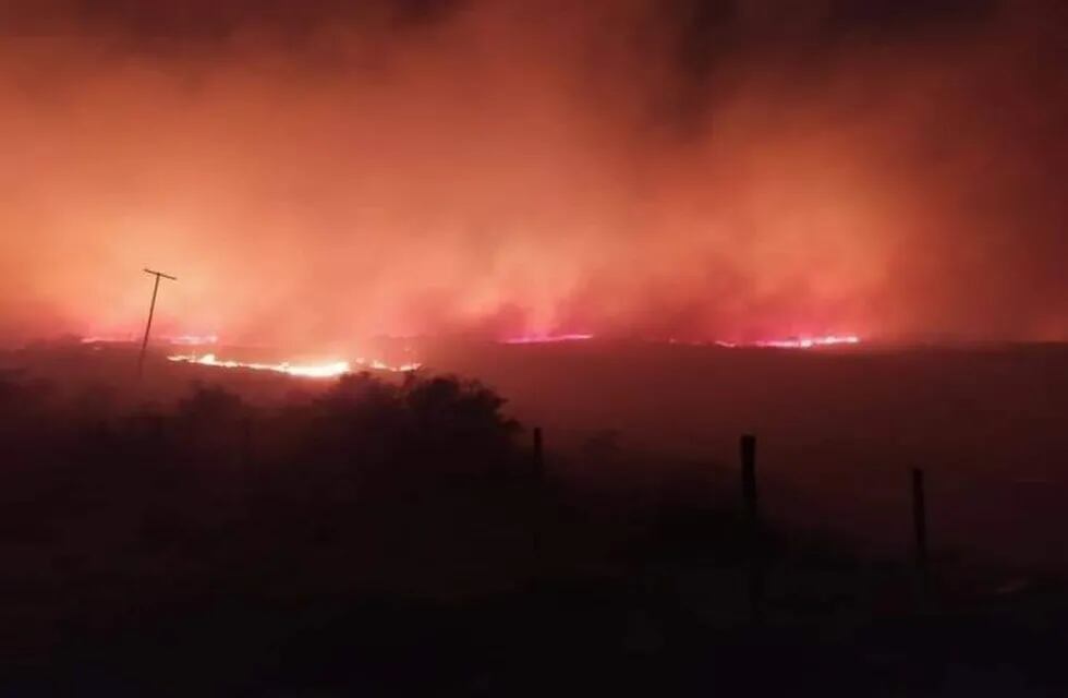 Incendio forestal en Tanti.