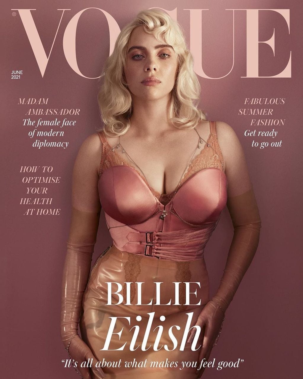 Billie Eilish posó para la portada de Vogue