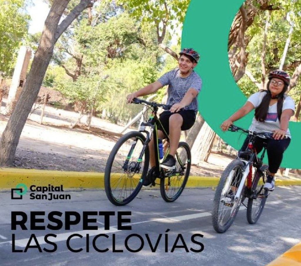 La campaña para respetar las ciclovías fue iniciada por la Municipalidad de Capital.