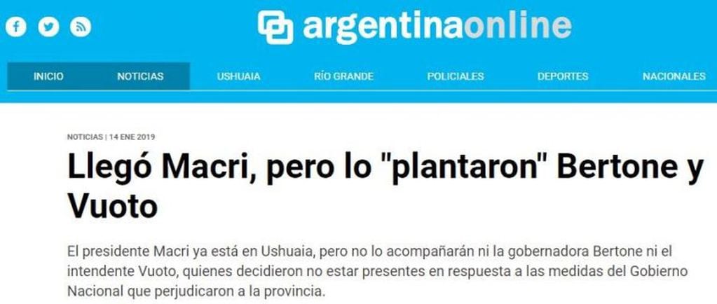 Repercusión de la visita de Macri a Ushuaia - Argentina Online