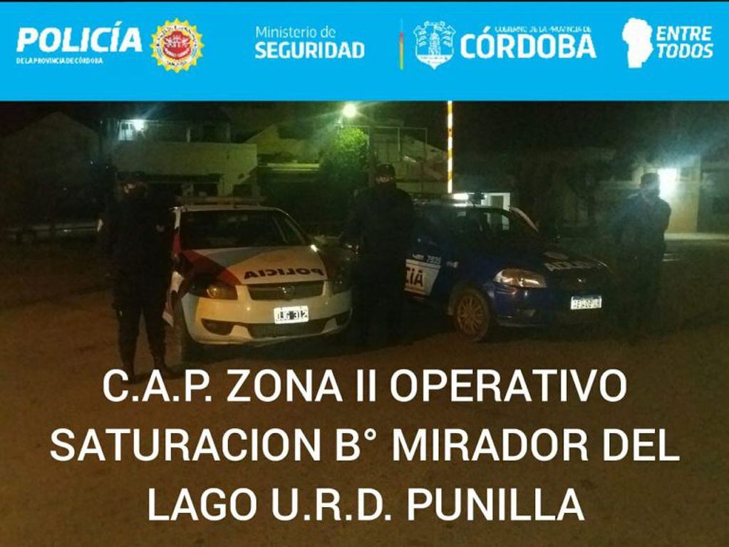 Móviles y personal del Escuadrón Enduro trabajaron en cada uno de los sitios diagramados. (Foto: Policía de Córdoba).