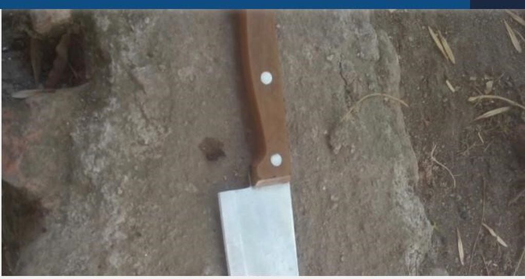 Cuchillo secuestrado en la investigación de intento de asalto en Potrero de los Funes