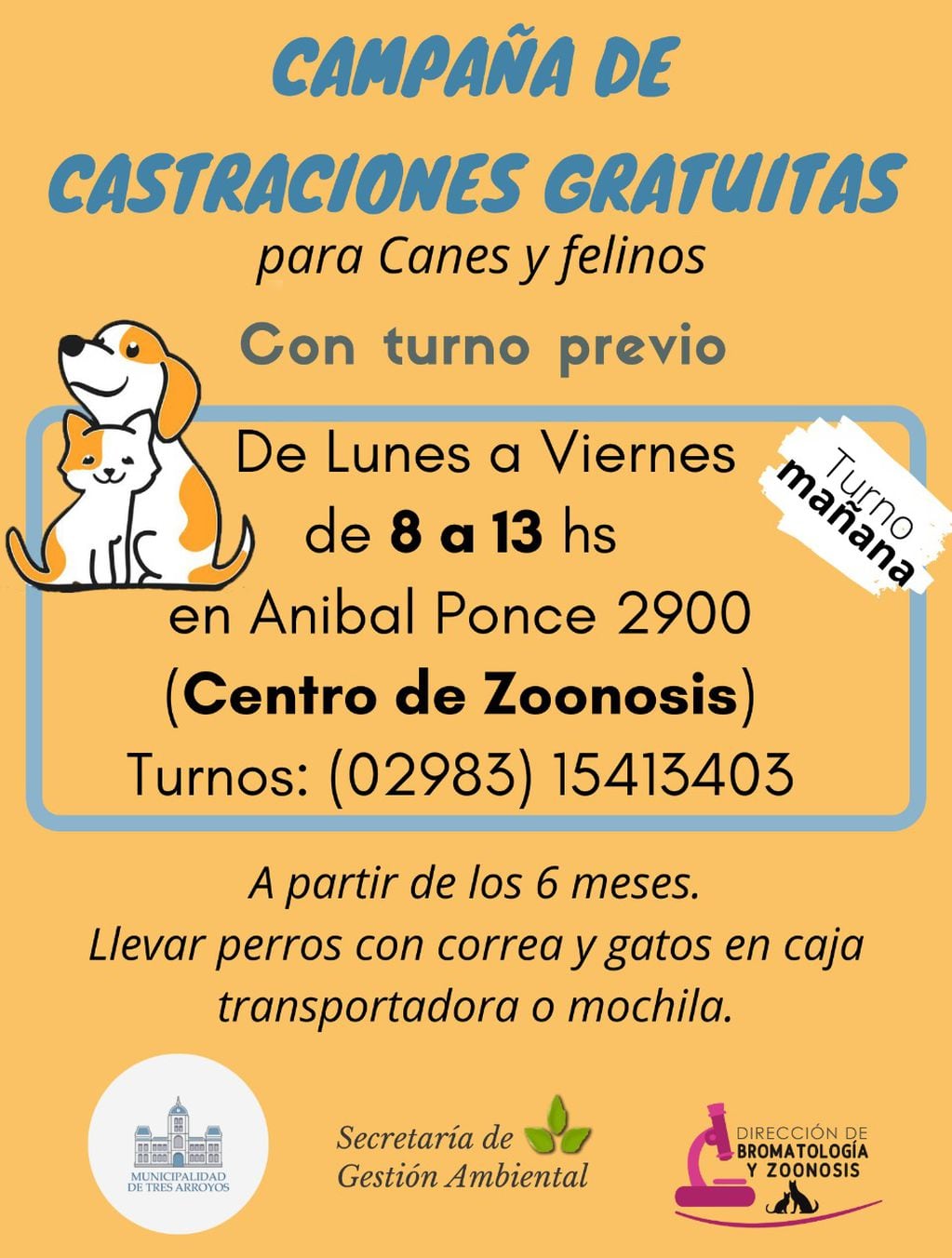 Campaña de castración gratuita de canes y felinos