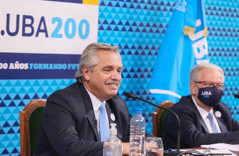 El presidente Alberto Fernández durante un acto de la UBA. (EFE/ Presidencia Argentina)