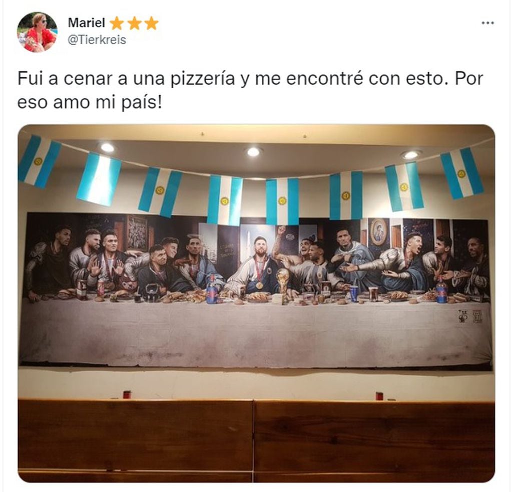 La pizzería de Quilmes con la "Última Cena" de la Selección