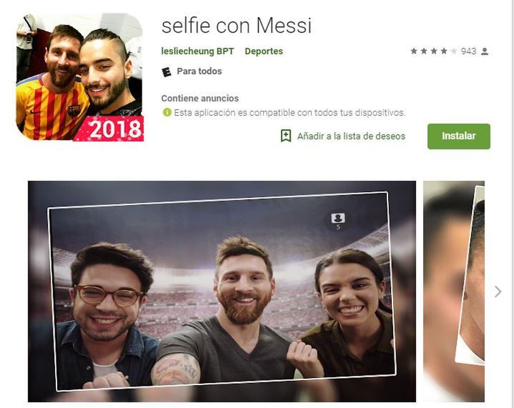 Ya está disponible la app "Selfie With Messi".
