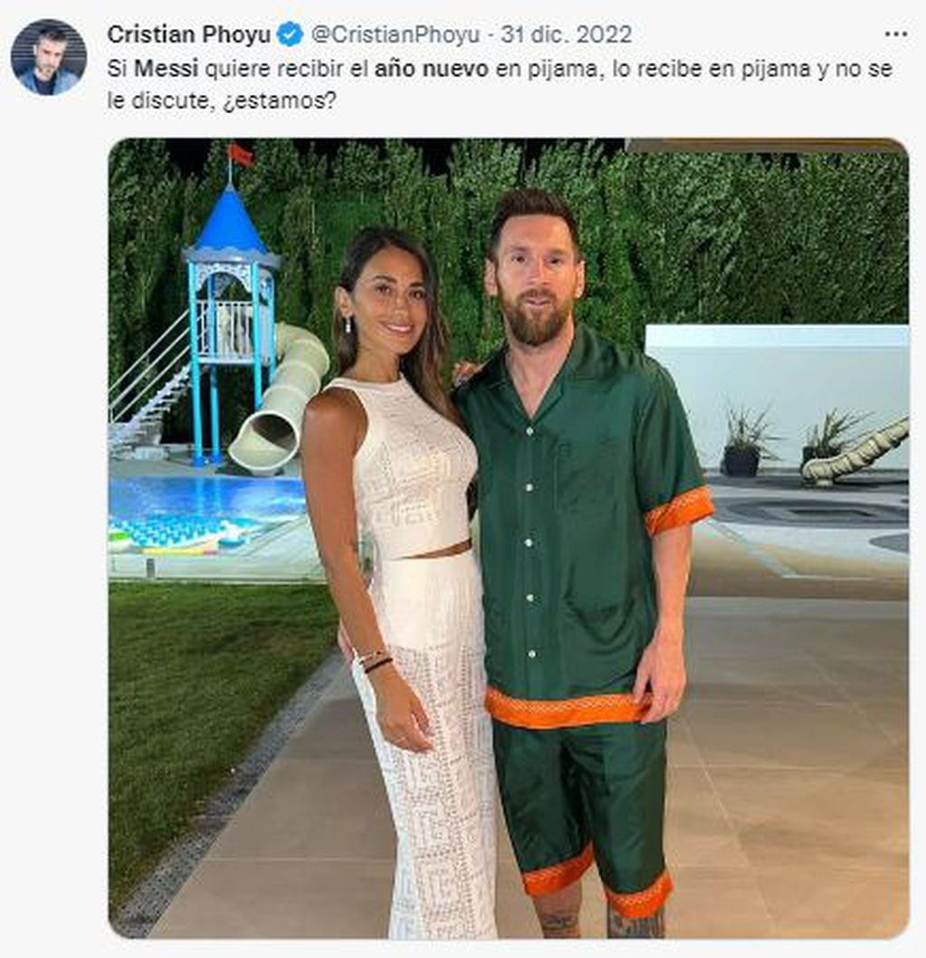 En las redes sociales bromearon con la ropa que usó Messi en Año Nuevo.