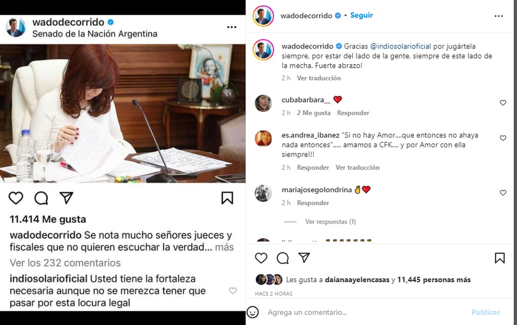 Los mensajes de los mediáticos sobre CFK.